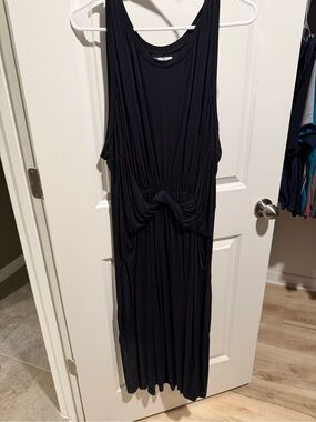 Maurices Black Midi Tank Dress with Front Knot